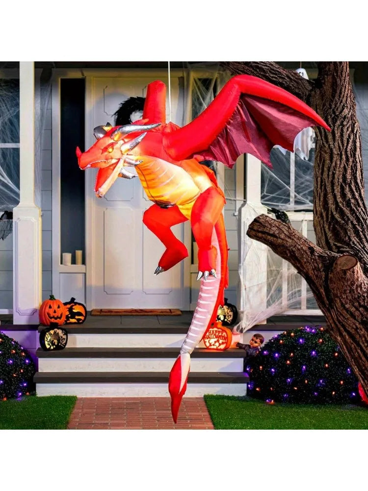 Joyfy Flying Dragon Inflatable Halloween Decor With LED Lights
