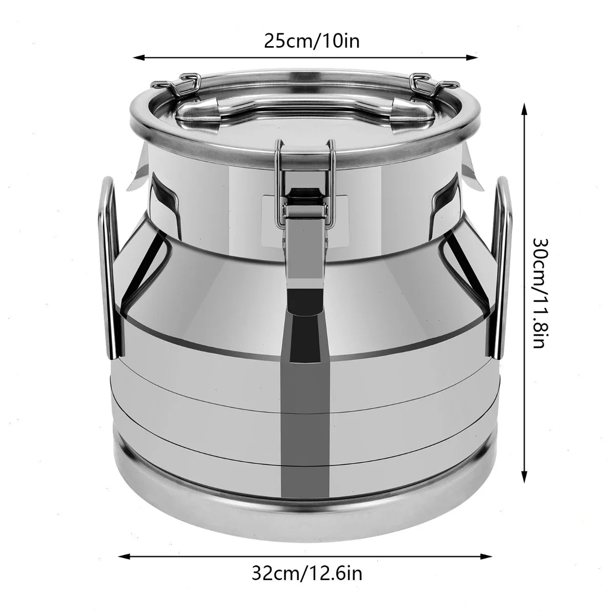 Bymaocar Stainless Steel Milk Can With Airtight Silicone Seal
