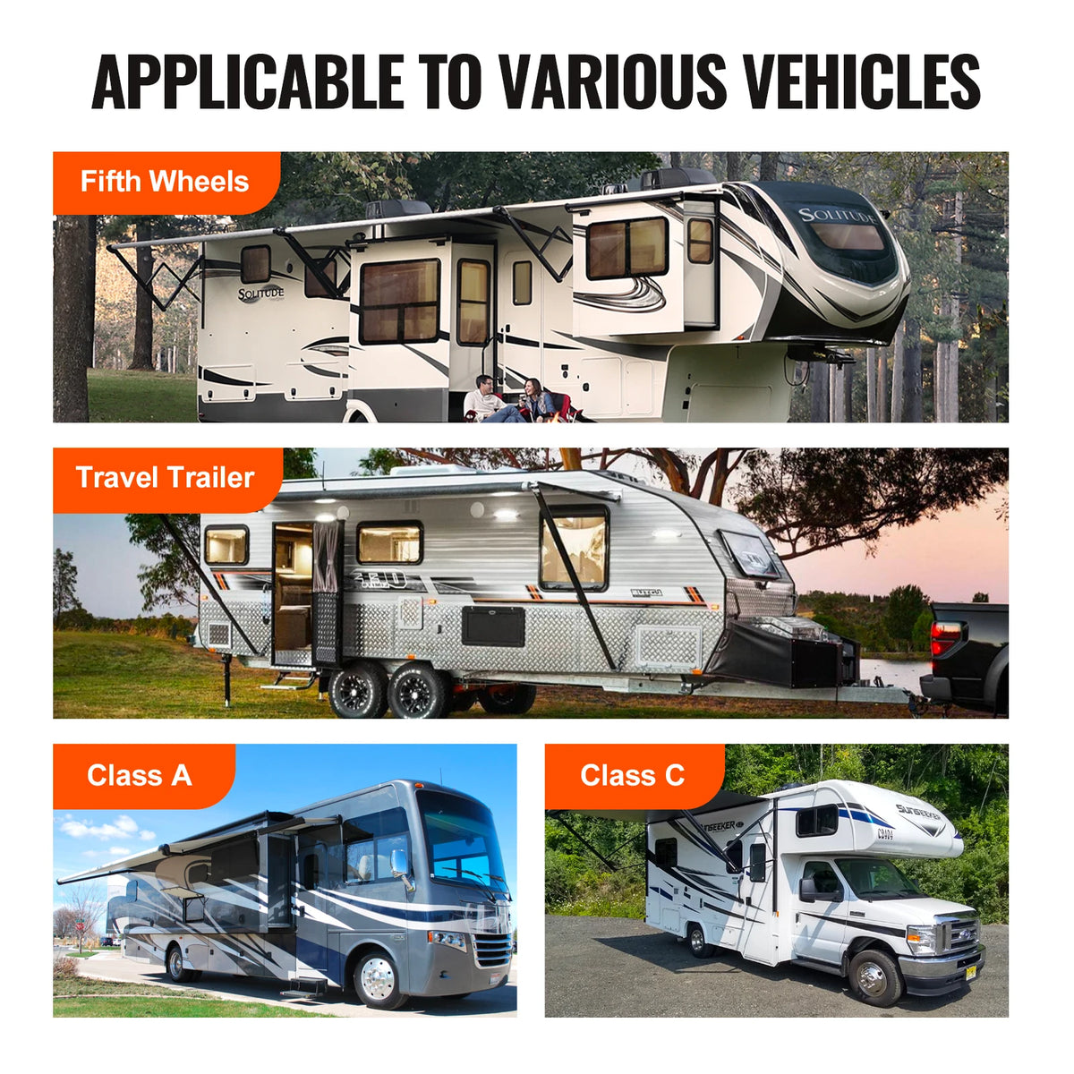 SucceBuy RV Leveling Pads Round Landing Feet Permanent Attached Jack Stabilizers Rubber  Travel Trailers Class A/C Motorhome