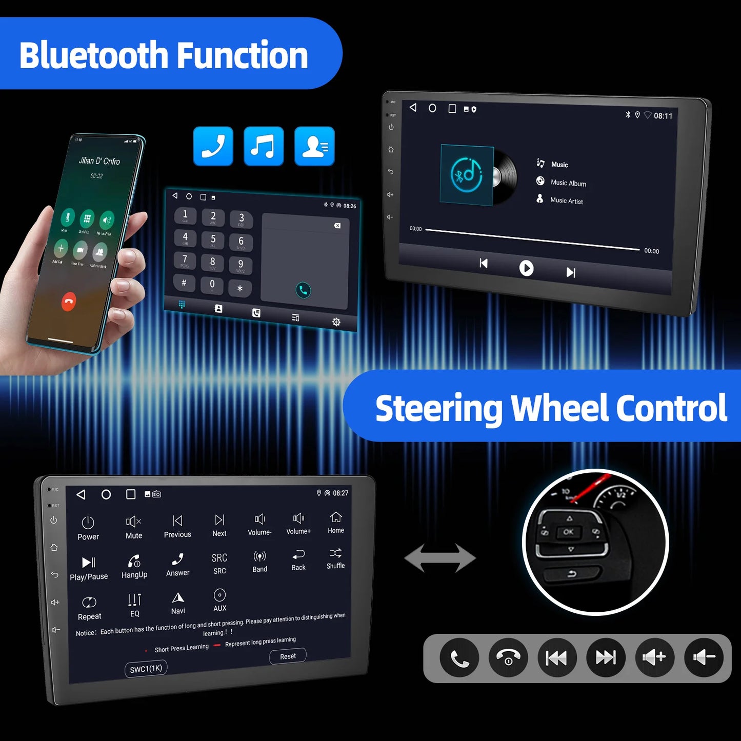 Essgoo Wireless CarPlay Android Auto Car Stereo Radio With GPS