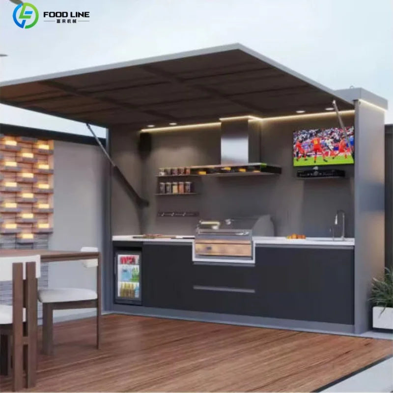 Outdoor Patio Kitchen BBQ Combo Weatherproof Storage Cabinet Stainless Steel Modular All in One Garden Backyard Customized