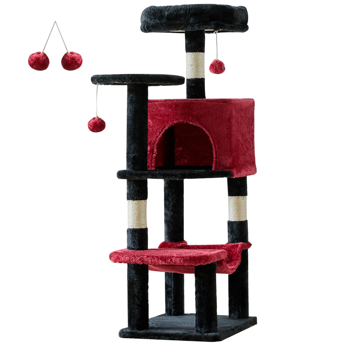 JHK Four Tier Cat Tree Featuring Sisal Posts And Hammock
