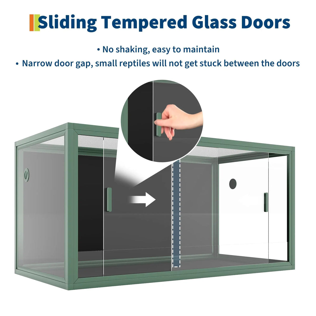 Premium Reptile Enclosure With Sliding Glass Doors And Secure Ventilation