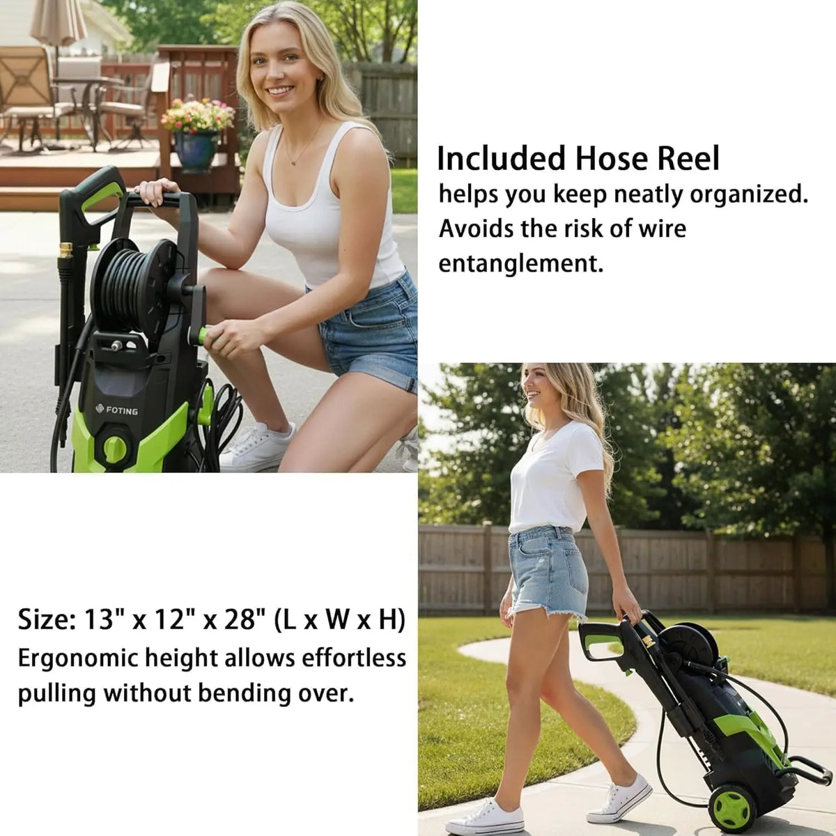 Pressure Power Washer 4800PSI with 4 Quick Connect Nozzles,Inlet Hose & Filter, Foam Cannon for Cars/Fences/Driveways/Patios/Home