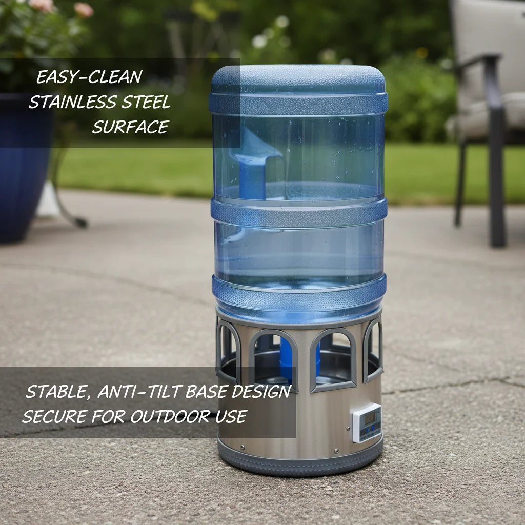 Stainless Steel Heated Chicken Waterer With Auto Thermostat