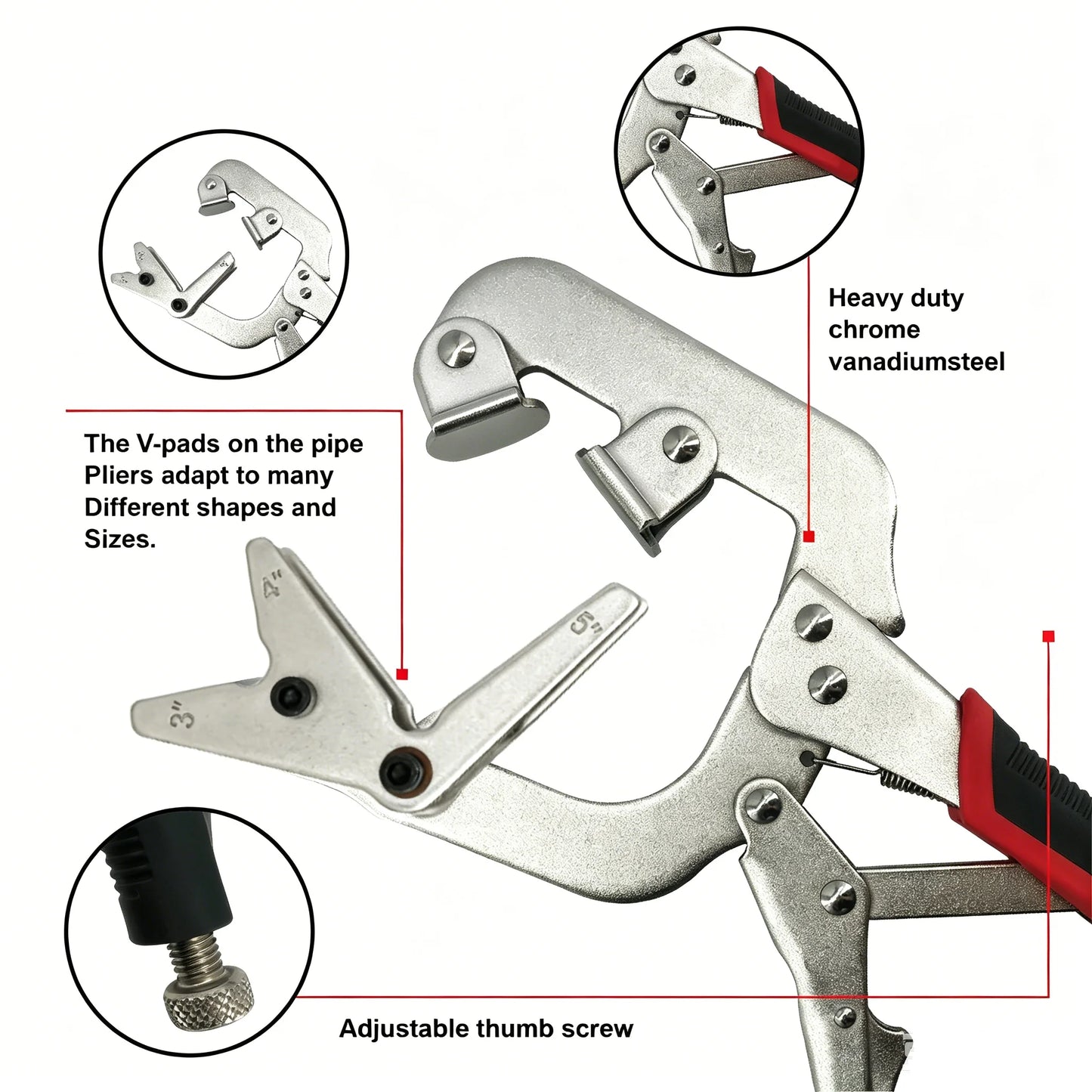 Goswift Heavy Duty Locking Pliers With Swivel Tips For Home Use