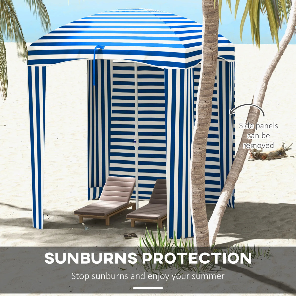 Portable Beach Cabana Umbrella With Carry Bag And Mesh Windows
