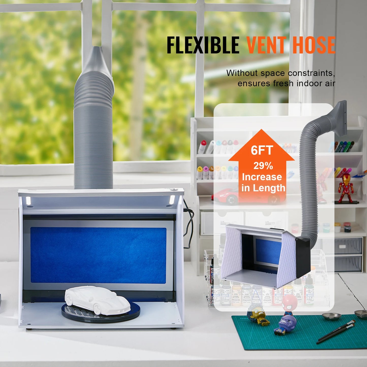 SucceBuy Portable Airbrush Spray Booth Kit Featuring Dual Exhaust Fans