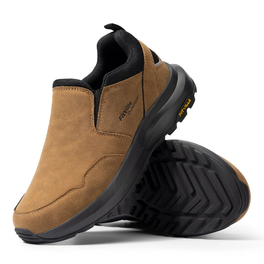Fitville Men Extra Wide Slip On Hiking Loafers Arch Support
