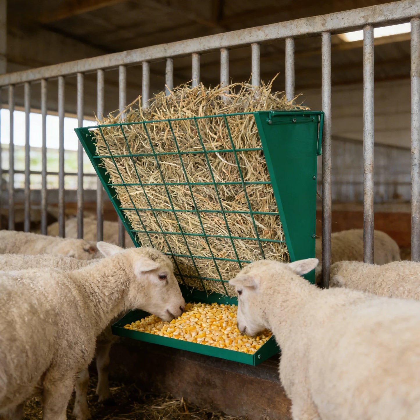 Wall Mounted Metal Hay And Grain Feeder For Livestock