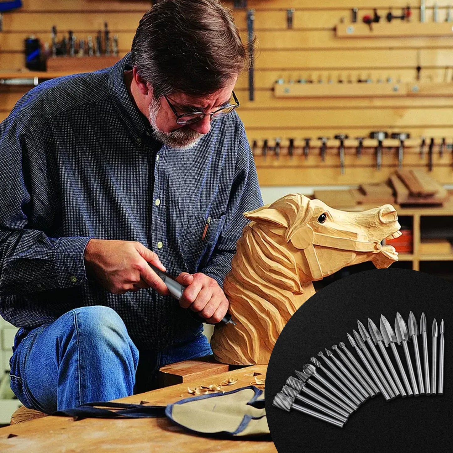 Wood Carving Engraving Drill Bits Set For Rotary Tools