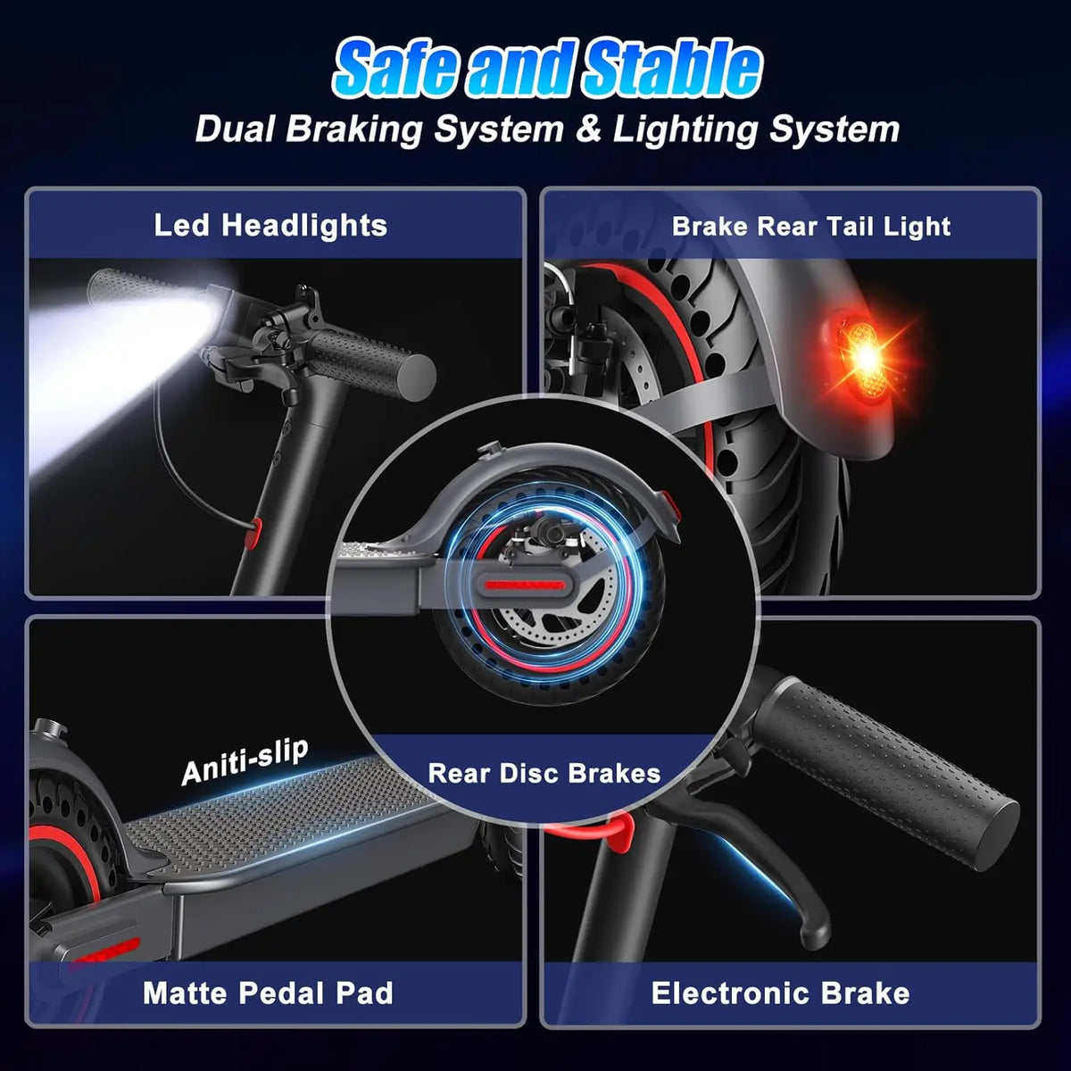OBX Foldable Electric Scooter With App And Solid Tires For Adults