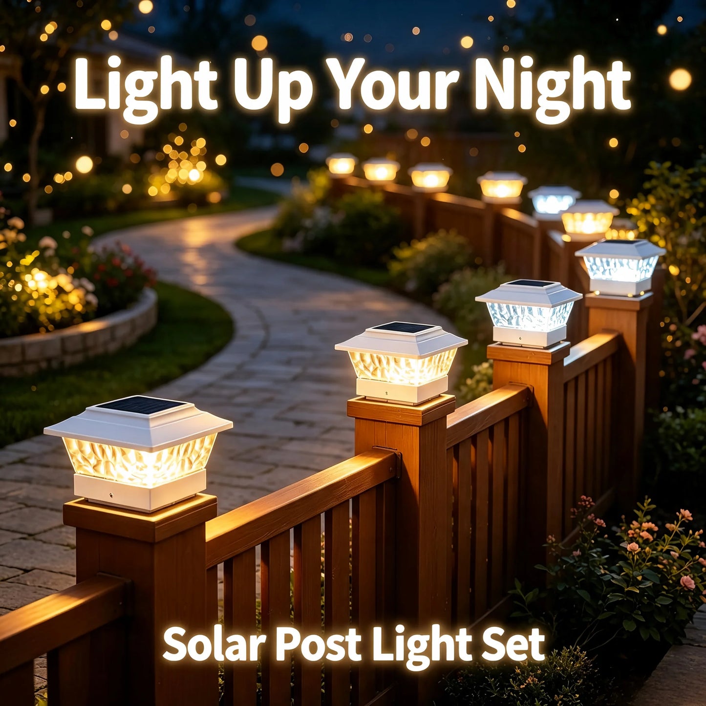 Solar Post Cap Lights Outdoor Led Auto Dusk To Dawn