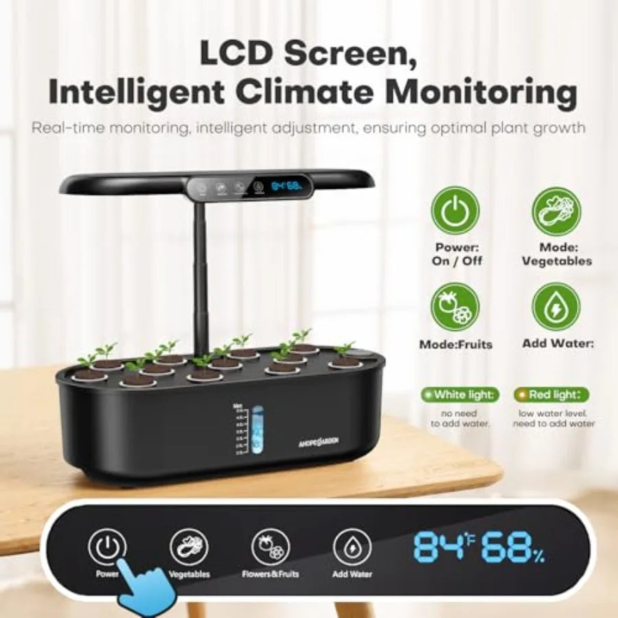 Indoor Hydroponic Herb Garden System With Full Spectrum Led Light