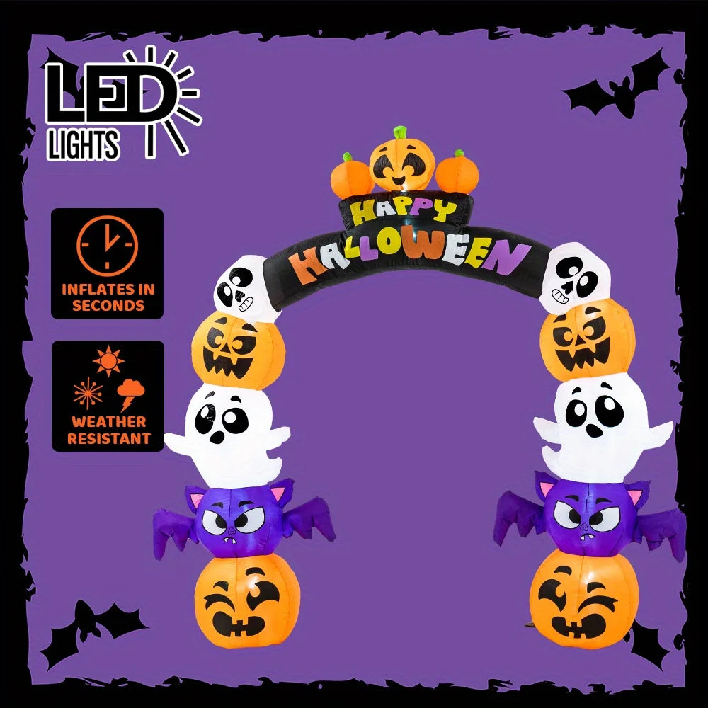 Joyfy Halloween Pumpkin Archway Inflatable Outdoor Decor With Led Lights