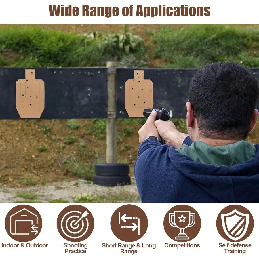 Shooting Targets Silhouette Tactical Cardboard Targets for Shooting Range Practice Competitions SelfDefense Training Durable an