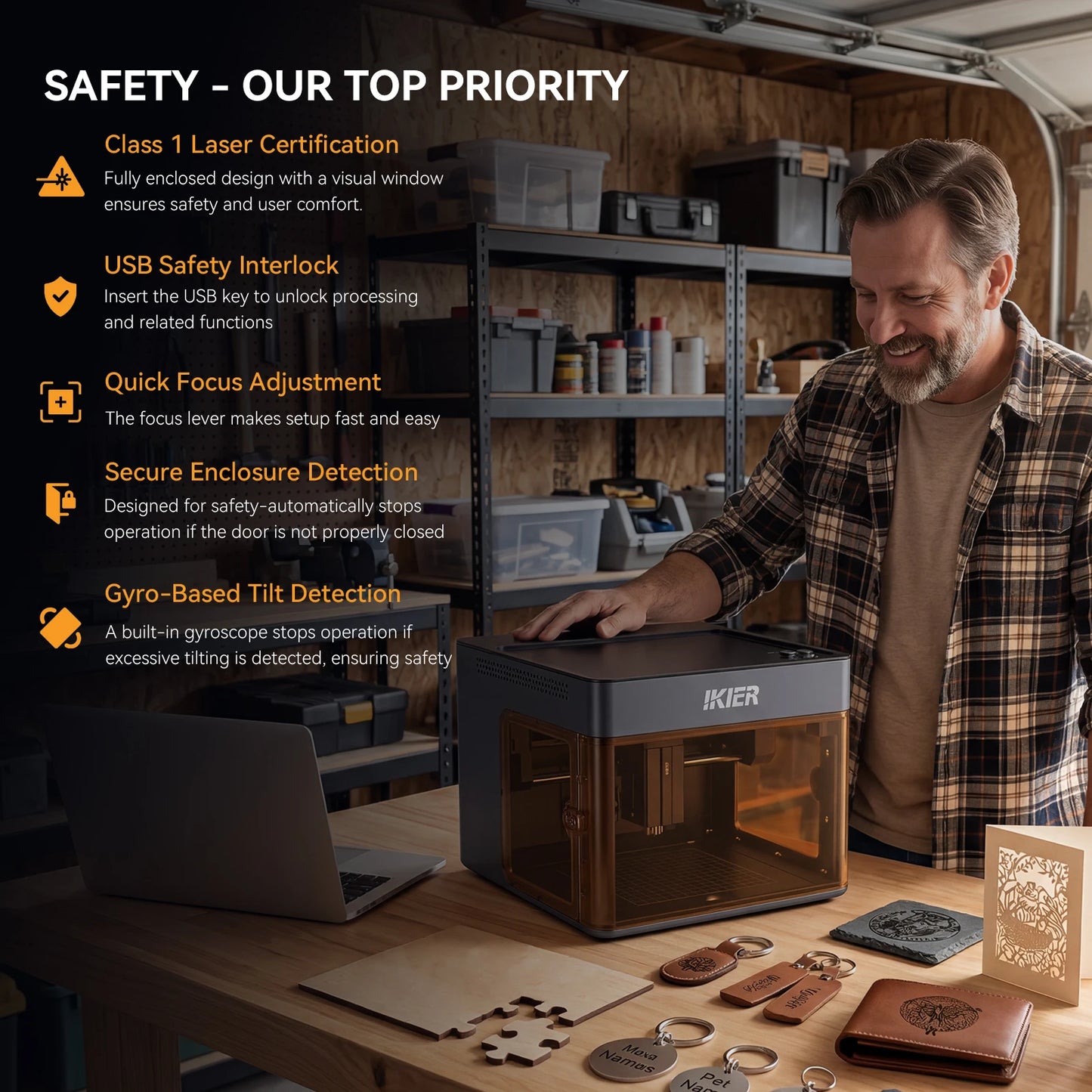 Ikier Flex High Precision Portable Laser Engraver Machine