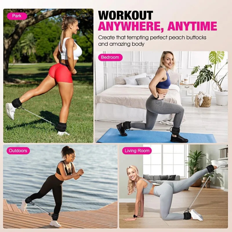 Slip Resistant Ankle Resistance Bands for Leg and Glute Workouts