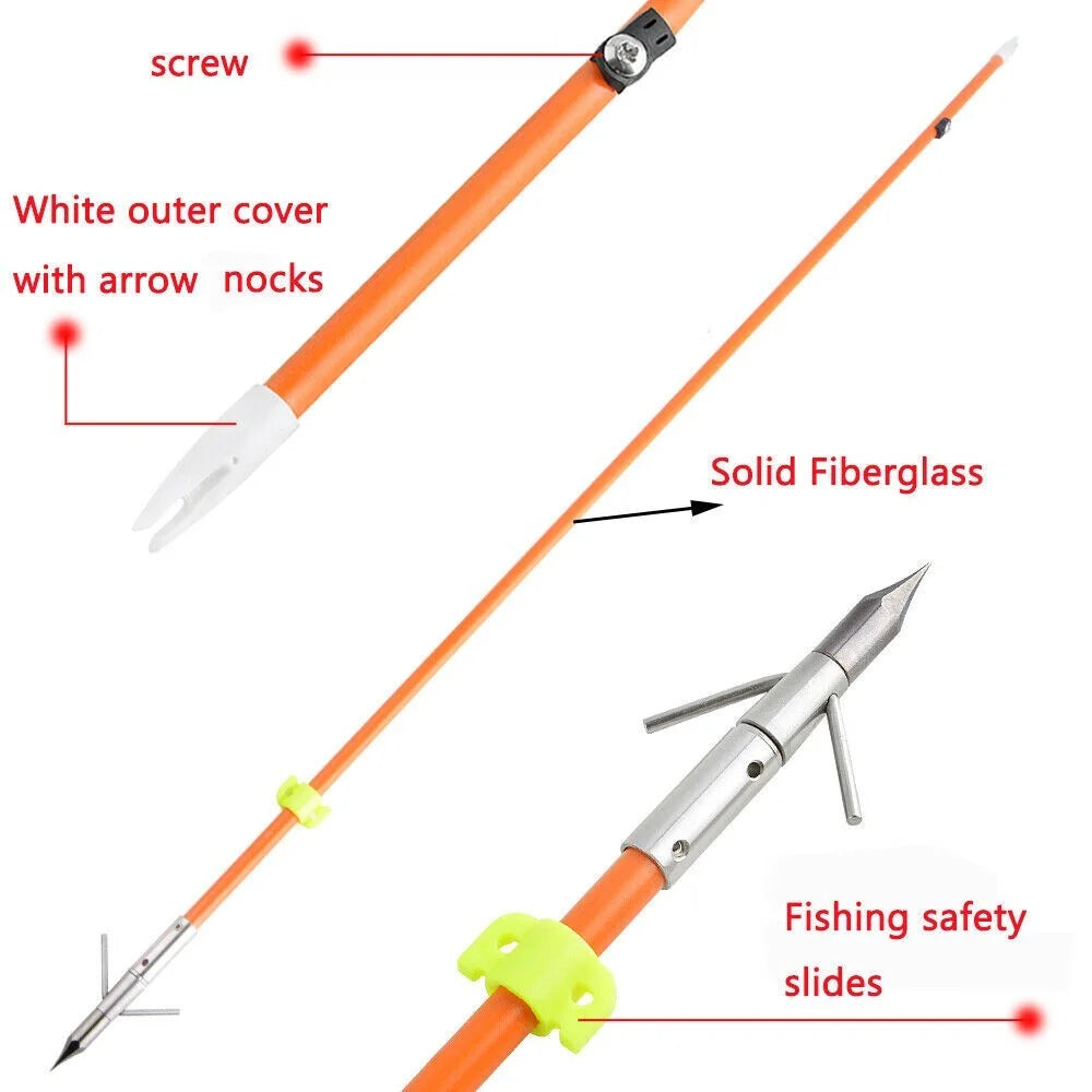 Premium Fiberglass Bowfishing Arrows For Outdoor Hunting