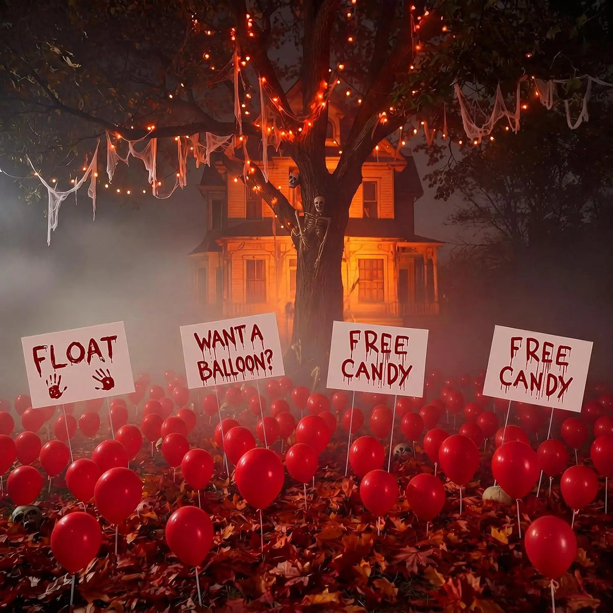 Halloween Yard Decorations Kit With Balloons And Signs For Lawns