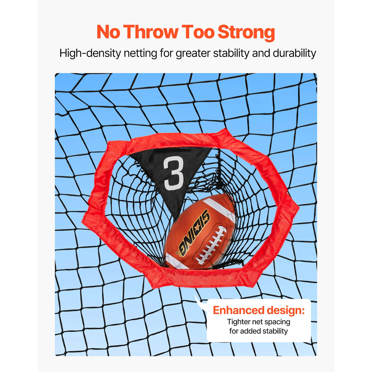 SucceBuy Football Throwing Trainer Net With Target Pockets for Practice