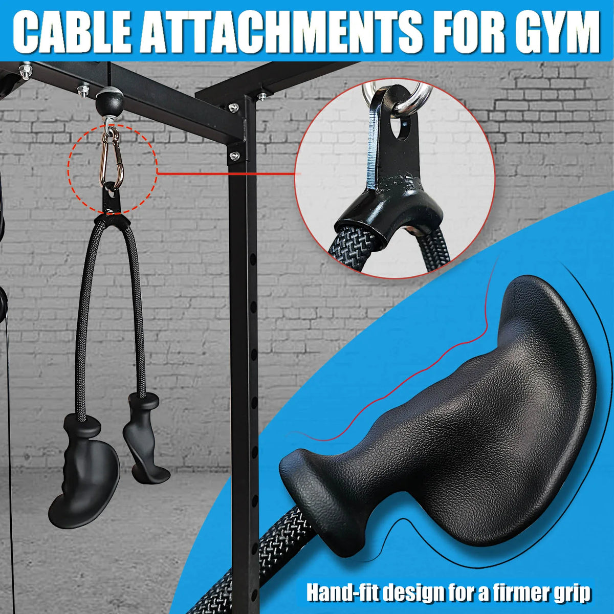 MARSAFIT Ergonomic Tricep Rope Cable Attachment for Gym Training