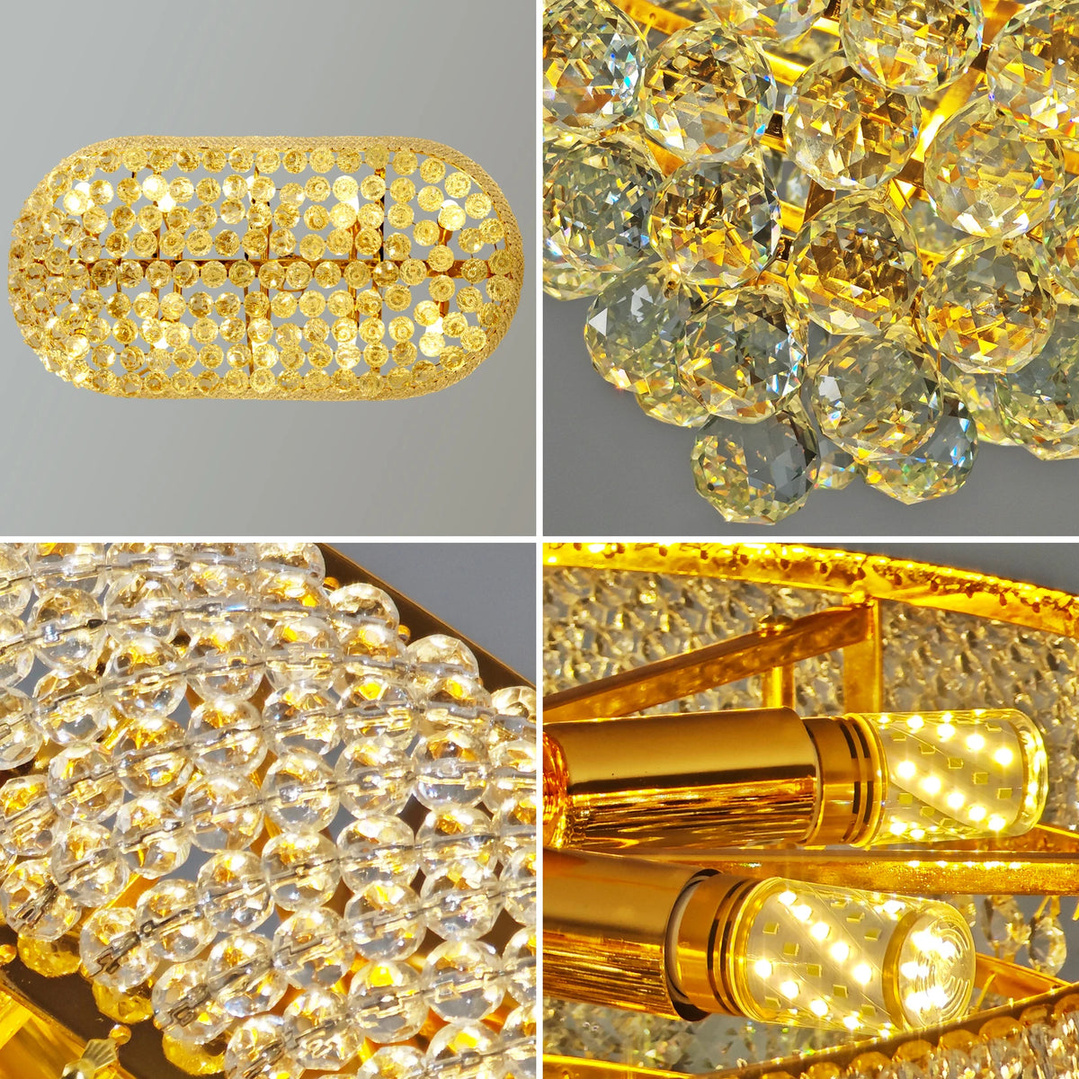 Vrygle Rectangular Crystal Chandelier Elegant Ceiling Light Fixture