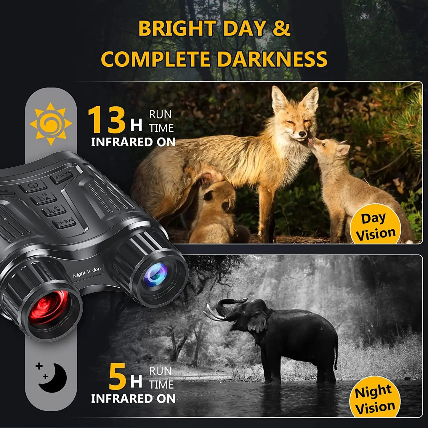 Letcmoi 4K Night Vision Telescope 8X Zoom Rechargeable Camera