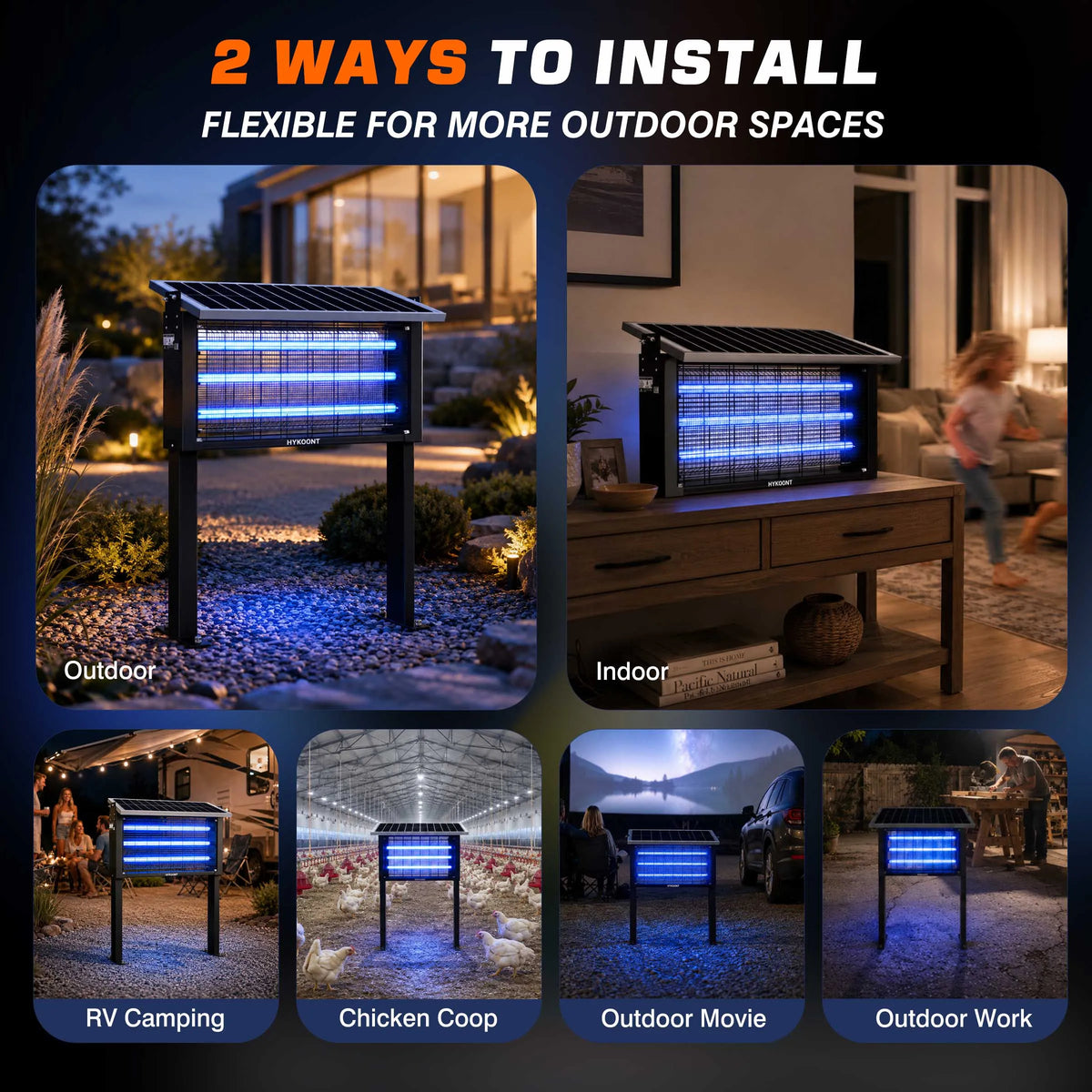 Hykoont Solar Mosquito Killer Lamp For Backyard Pest Control