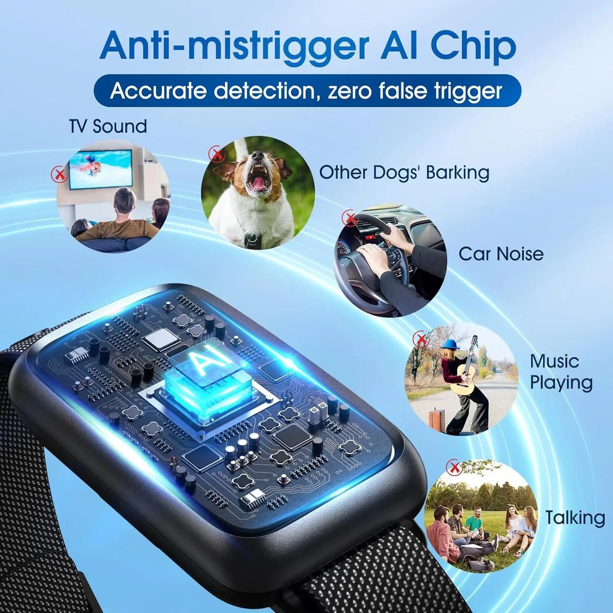 Adjustable Smart Dog Bark Collar With Beep And Vibration Modes