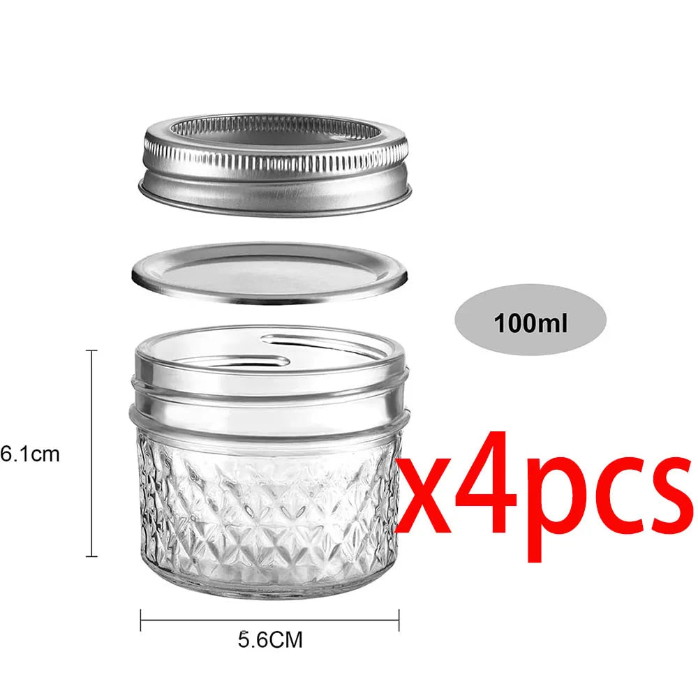 Airtight Glass Mason Jars For Spices And Jam Storage