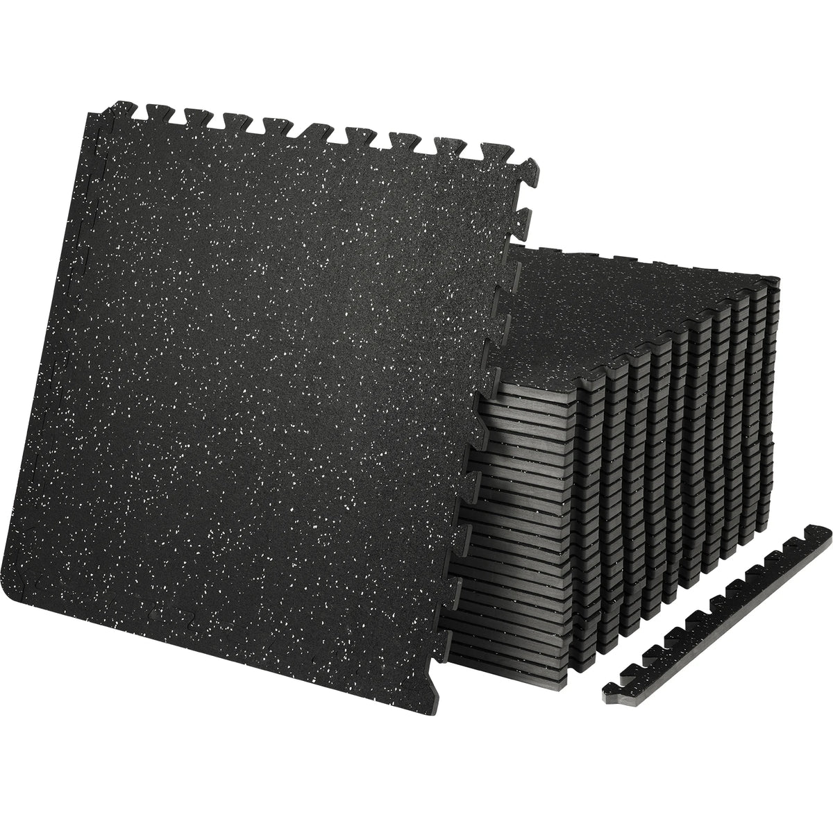 SucceBuy Interlocking Gym Floor Mats With Rubber Top
