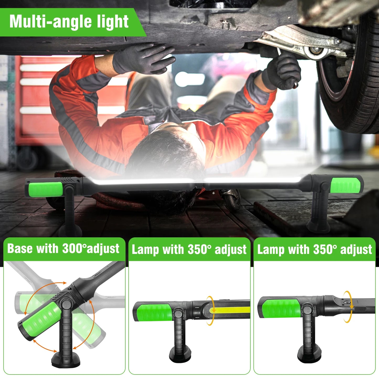 Mixjoy 2400 Lumen Magnetic Rechargeable Led Work Light
