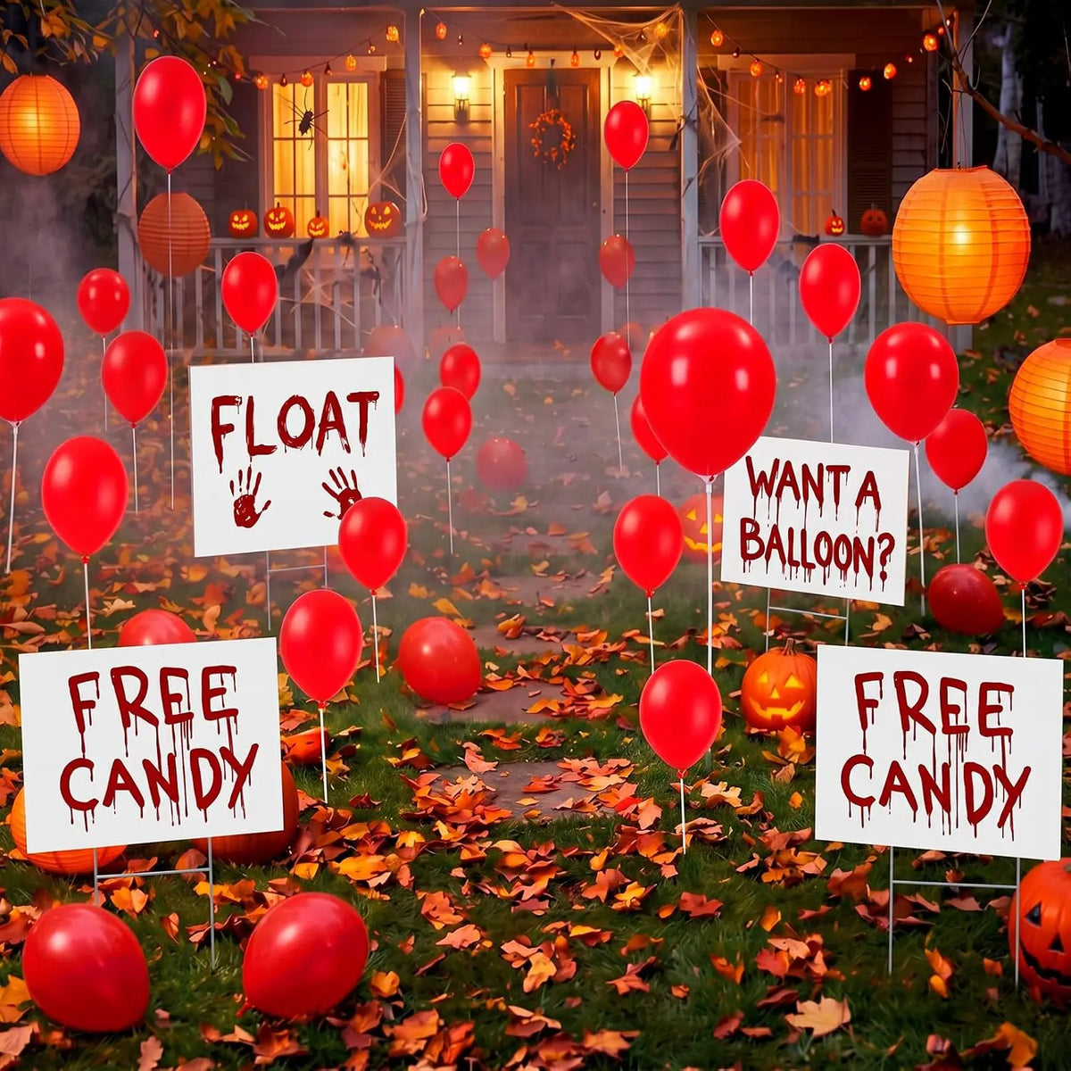 Halloween Yard Decorations Kit With Balloons And Signs For Lawns