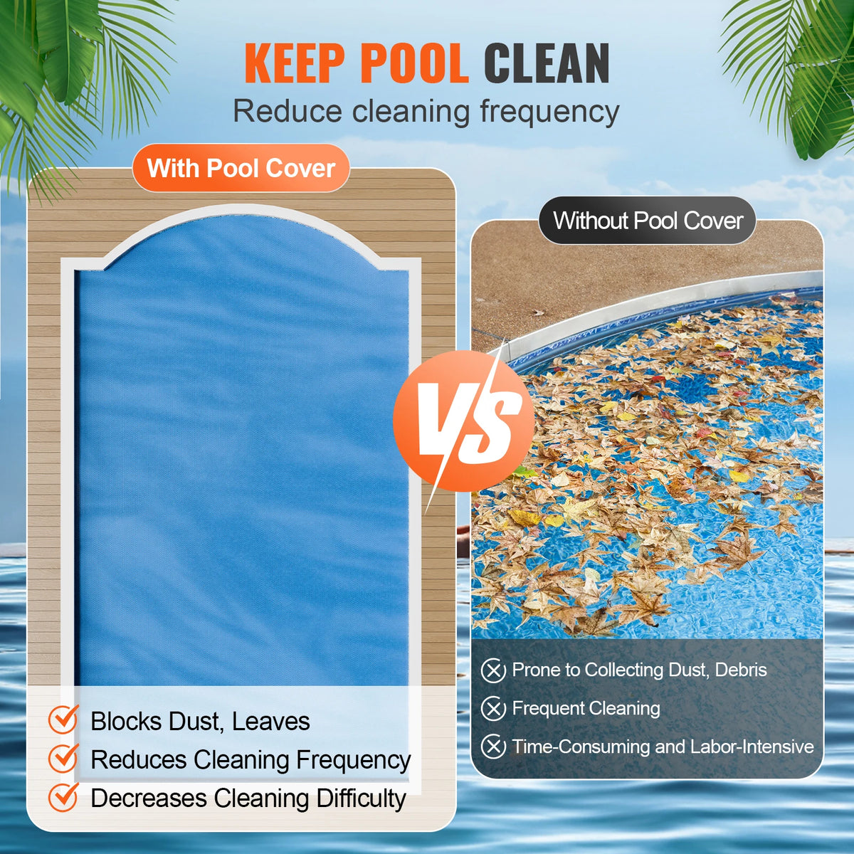 SucceBuy Solar Pool Cover For Rectangular Swimming Pools