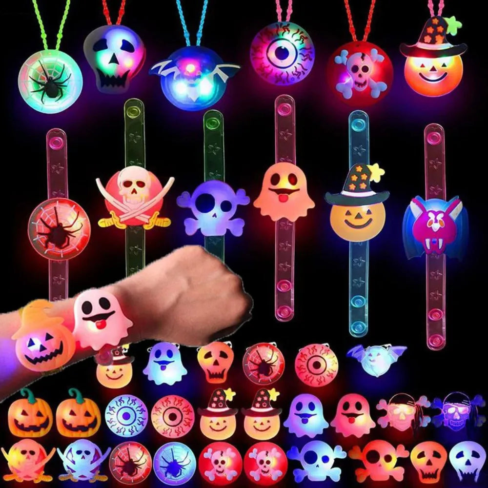 Glowing Halloween Bracelets And Rings Kids Party Favors And Treats