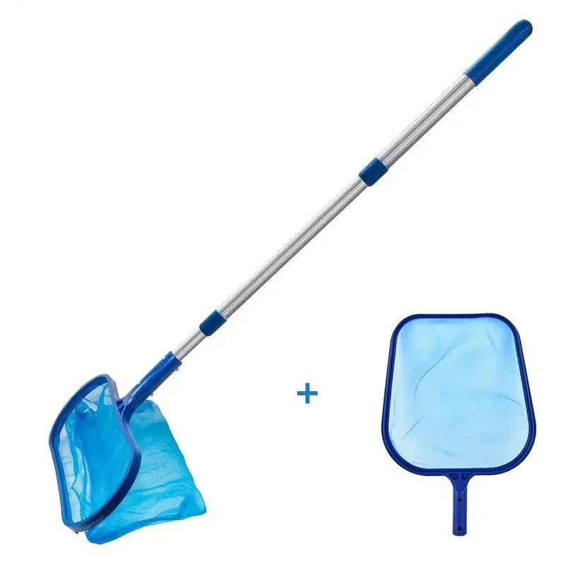 3pcs/Set Adjustable 17-40" Telescopic Pole Pool Skimmer Net Fine Mesh Leaf Skimmer for Cleaning Surface of Swimming Pools Hot Tubs Spas And Fountains Compatible with Aluminum/Pole Systems Suitable for Small Pools