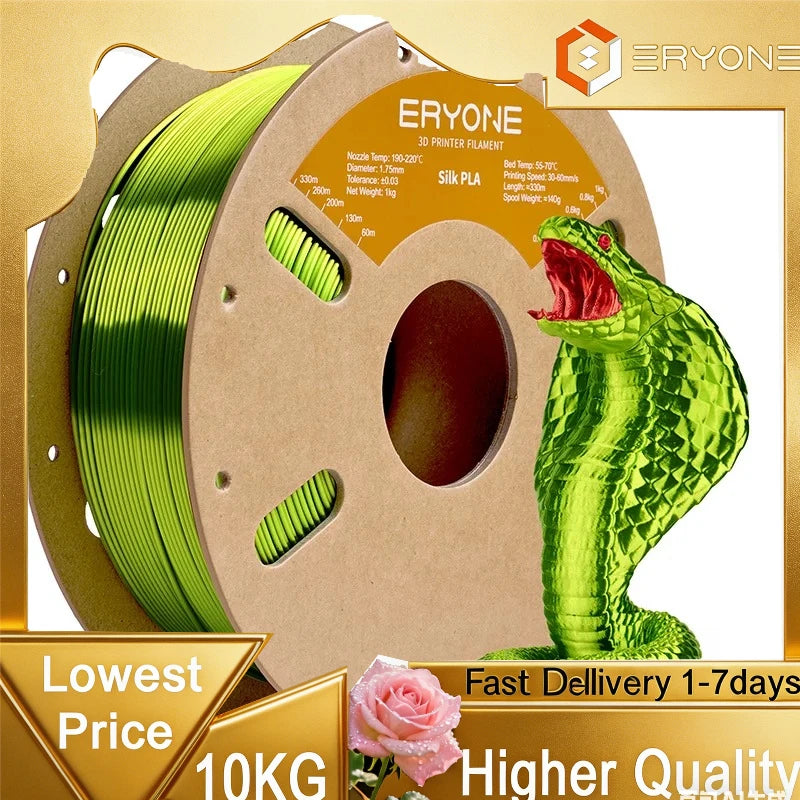 Eryone Silk PLA 3D Printer Filament Premium Shiny Finish