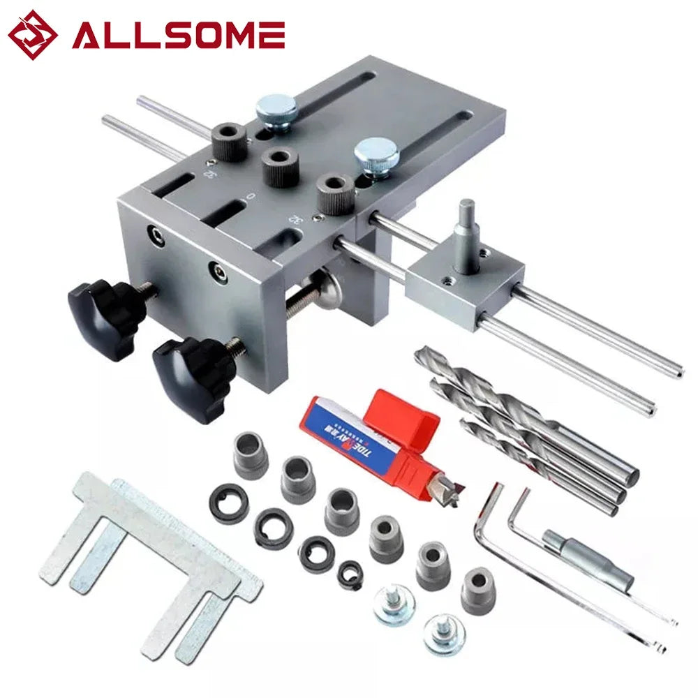 Allsome 3 In 1 Wood Doweling Jig Kit Aluminum Alloy