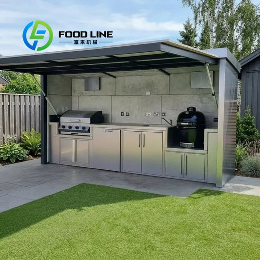 Durable 304 Stainless Steel Outdoor BBQ Kitchen Shed Set