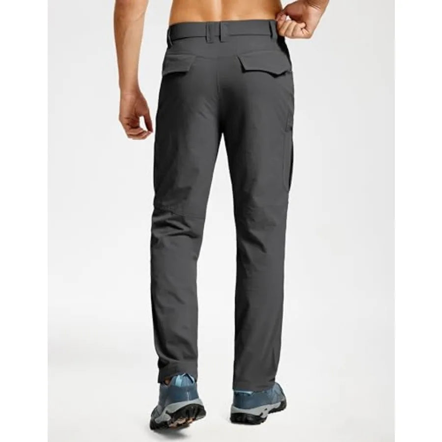 Men's Hiking Pants Lightweight Waterproof Nylon Cargo Work Pants Quick Dry Stretch Travel Fishing Pants 6 Pockets