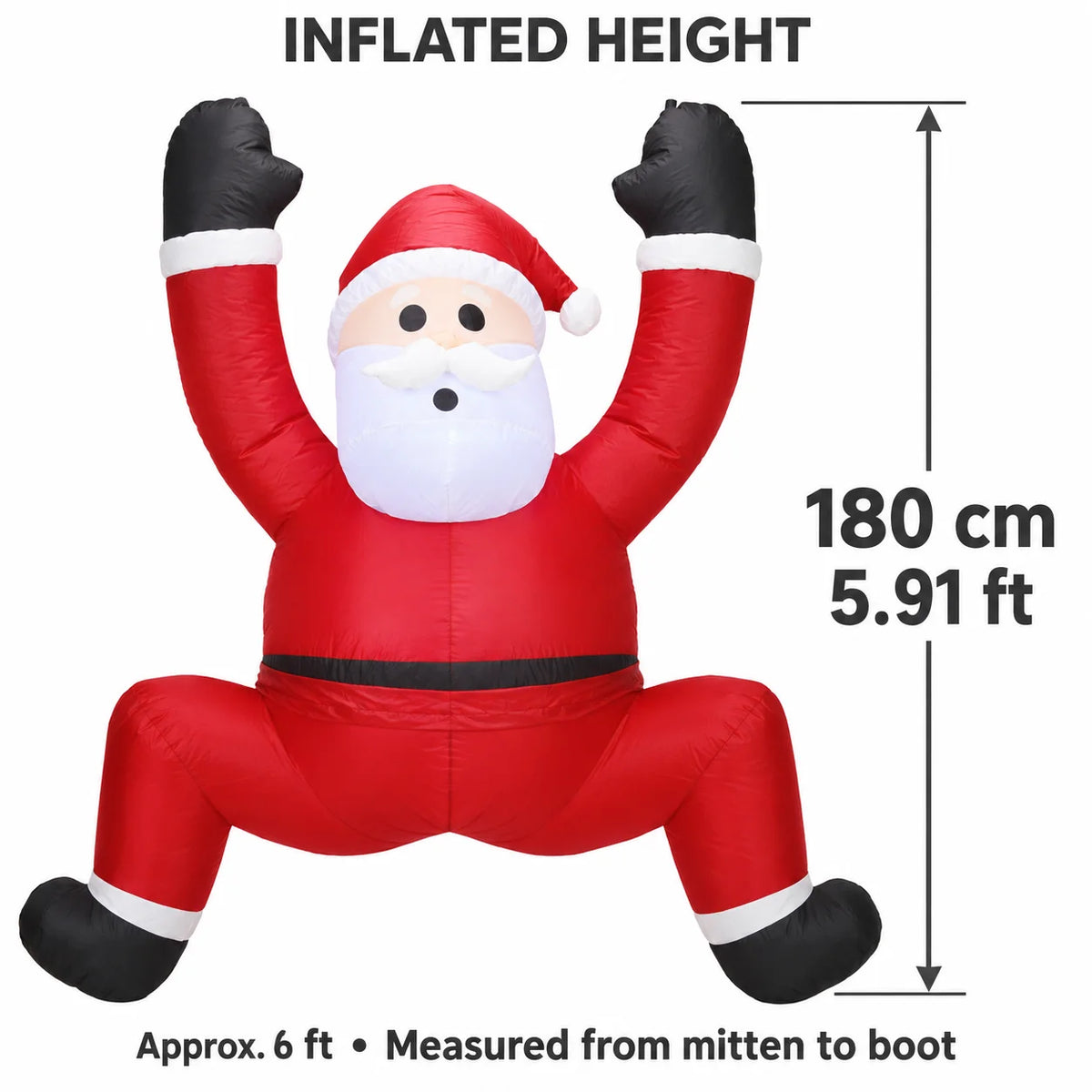 Inflatable Climbing Santa Claus Christmas Decoration with LED Lights