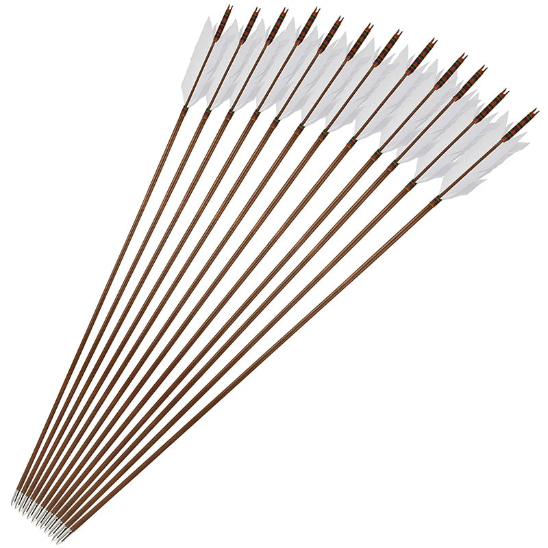 Premium Bamboo Archery Arrows Featuring Natural Turkey Feather Fletching