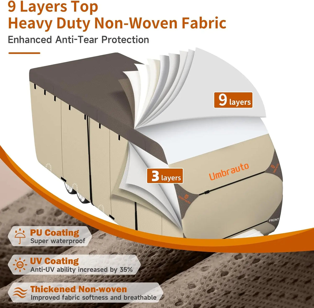 Umbrauto Heavy Duty Waterproof Travel Trailer RV Cover
