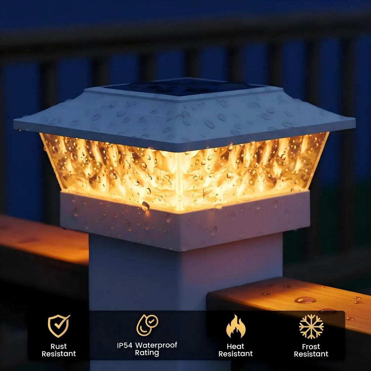 Solar Post Cap Lights Outdoor Led Auto Dusk To Dawn
