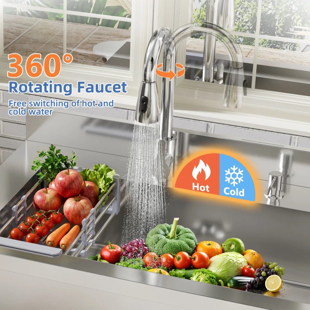 Iosn Outdoor Utility Sink With Workbench And Storage Shelf