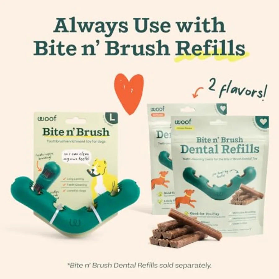 Bite N Brush Dog Dental Toothbrush Toy For Plaque Tartar