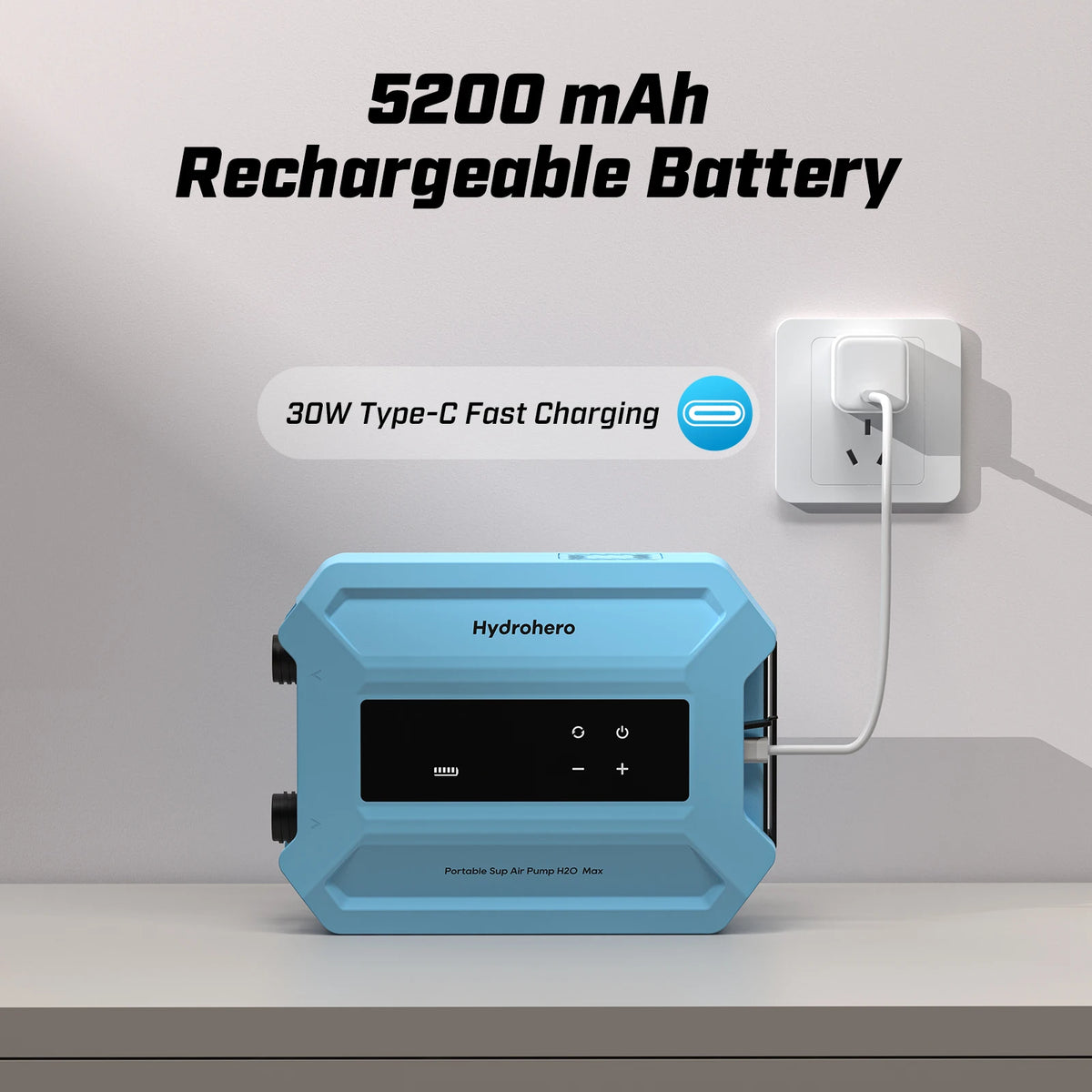 Electric SUP Air Pump 5200mAh 18.5V 20PSI Rechargeable Portable Pump for for Stand up Paddle Boards Kayak Inflatables Boats