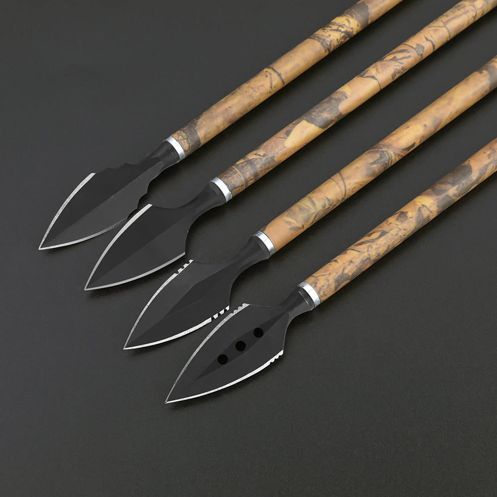 Hunting Broadheads Archery Arrowheads High Carbon Steel 180-200 Grain Retro Arrow Tips Fit Compound Recurve Bow