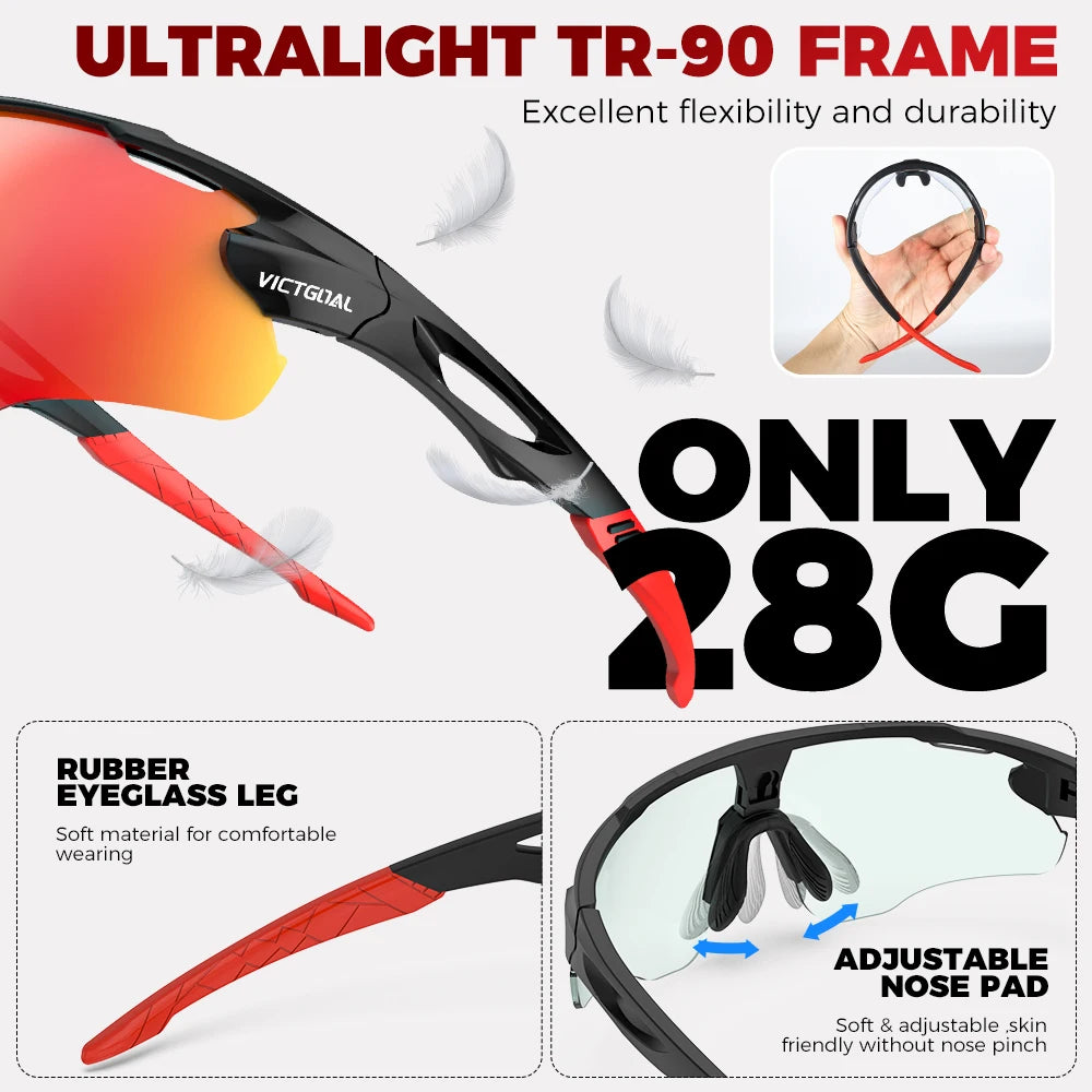 Victgoal Photochromic Cycling Sunglasses With UV400 Protection